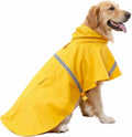 Dog Raincoats with Reflective Strip Hoodie,Poncho Jacket for Large Dogs Fit Golden Retriever Doodle (A1-Yellow, 24B (65-80 Lbs))