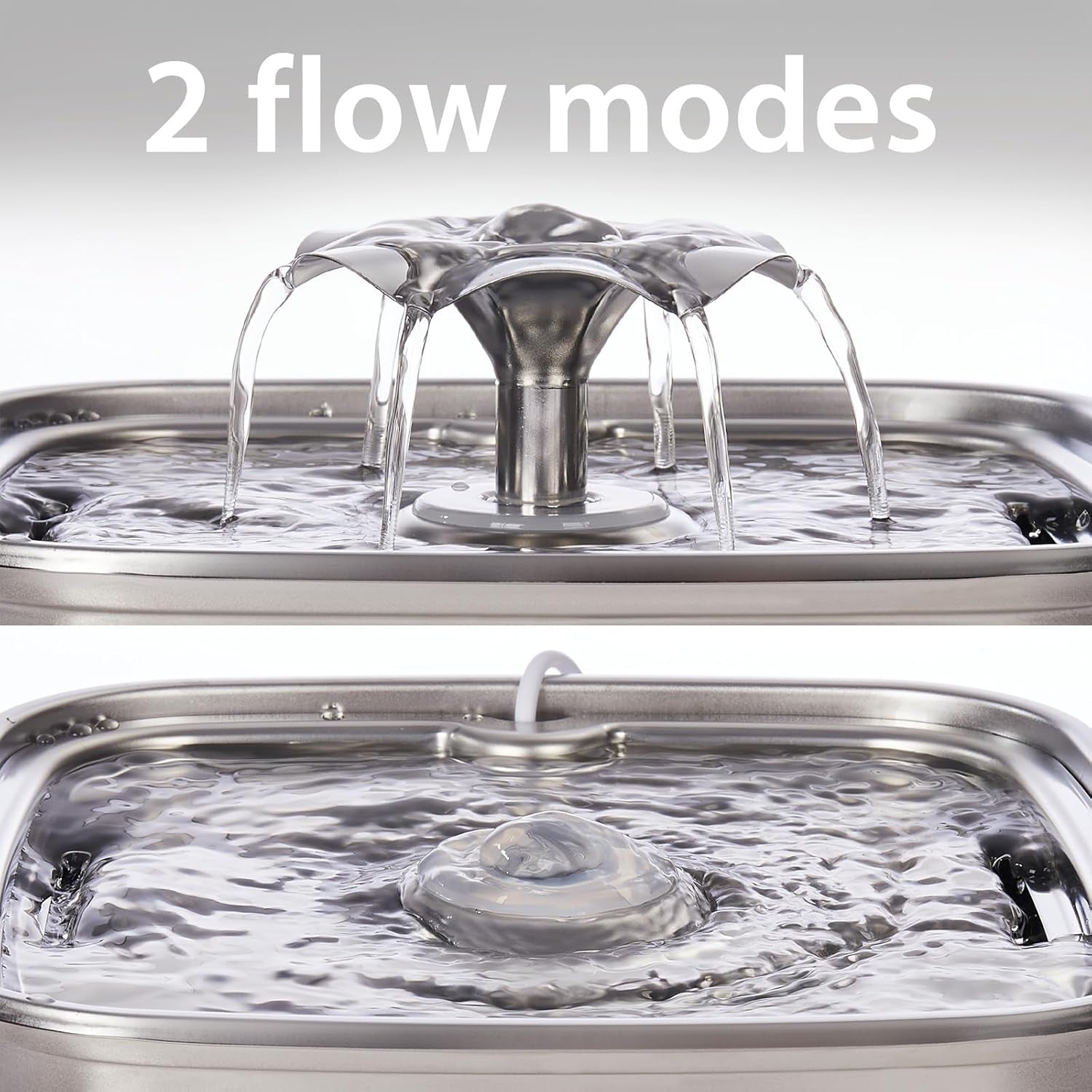 Innovation Award Winner Stainless Steel Cat Water Fountain, 108Oz/3.2L Automatic Pet Fountain Dog Water Dispenser with 3 Replacement Filters & Silicone Mat, Gifts for Cats, Dogs (Silver)