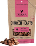 Freeze Dried Raw Chicken Hearts Cat Treats | Single Ingredient | Premium Quality | Grain Free, Healthy Treats for Cats, 0.8 Oz Bag